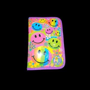 Lisa Frank‎ vintage Rare Smiley Flower Power Planner Vinyl Agenda Yr 2000 Groovy